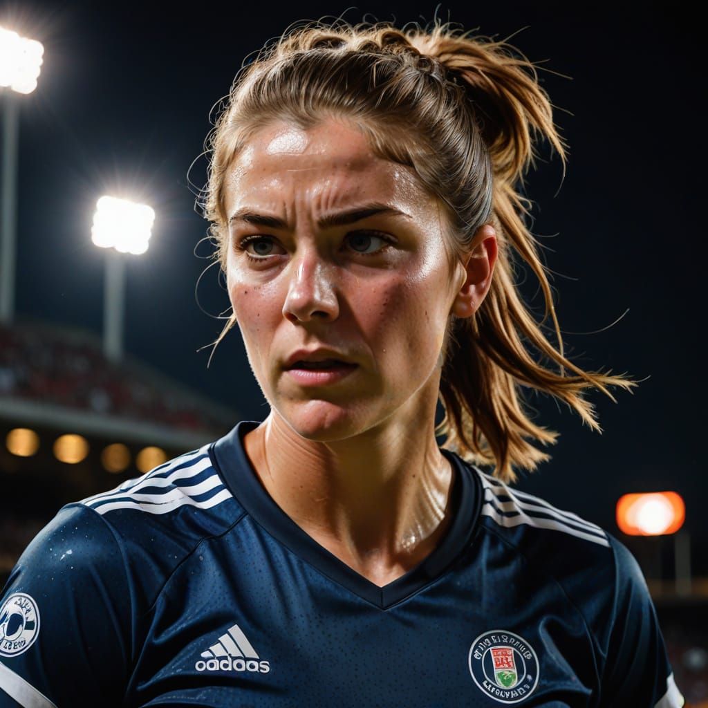 Soccer Player's Towering Header: Sports Photography