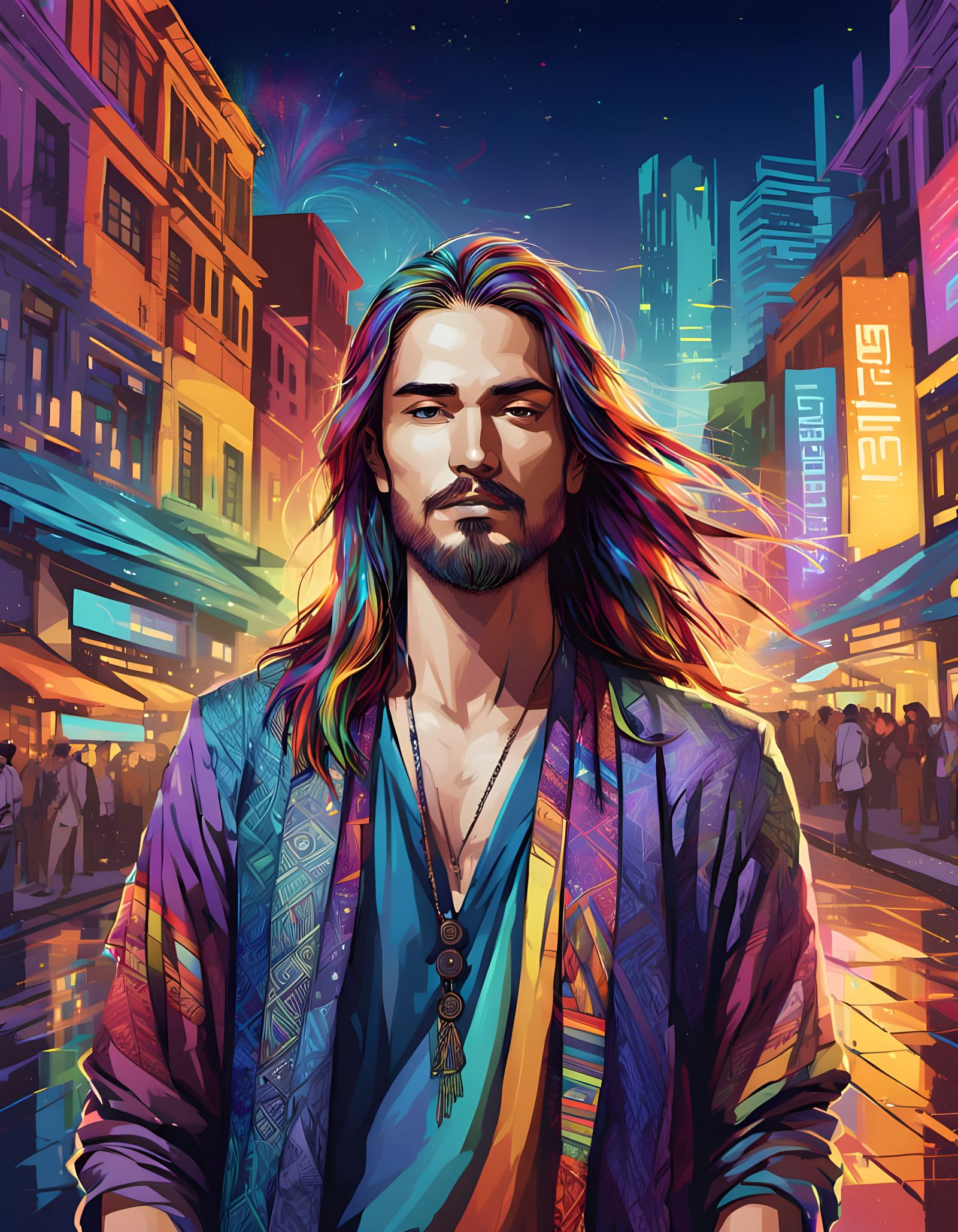 Handsome bohemian young man