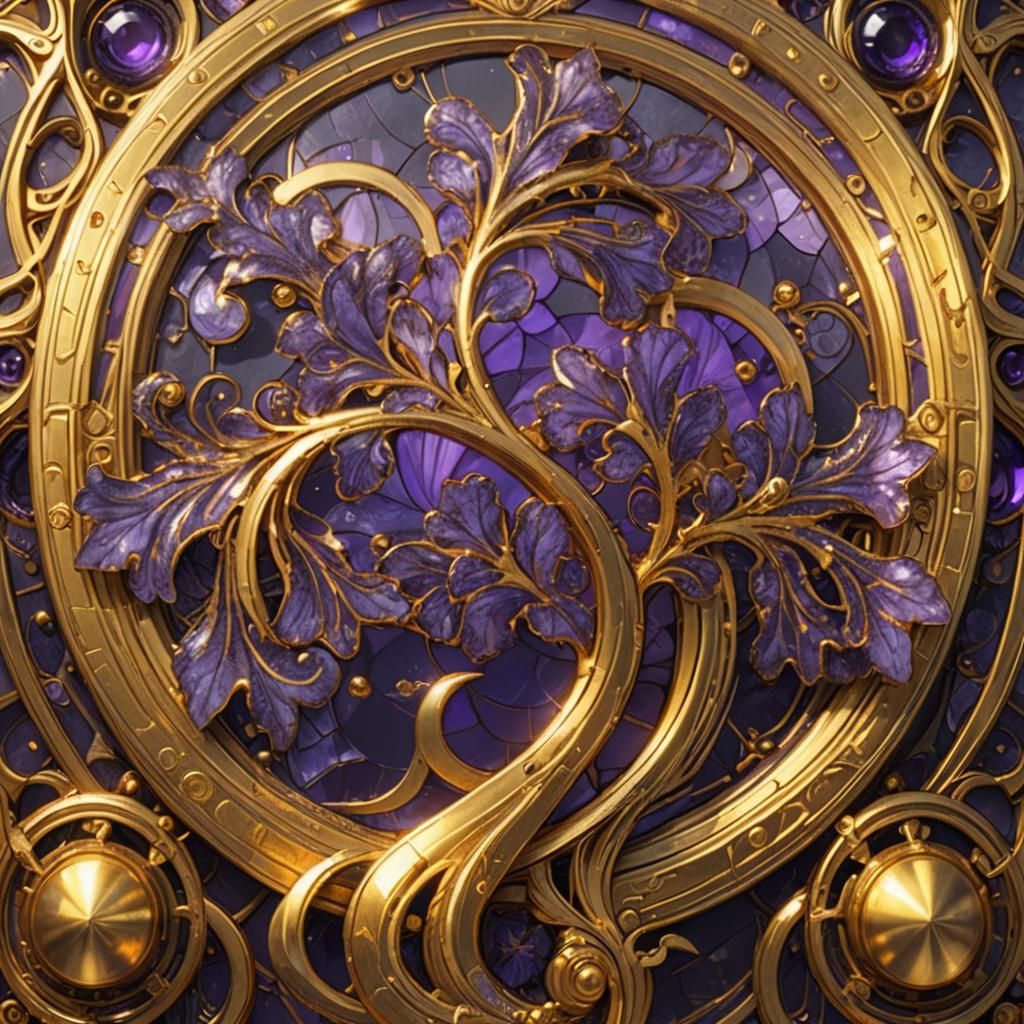 Intricate Gold Graphic in Dark Fantasy Style