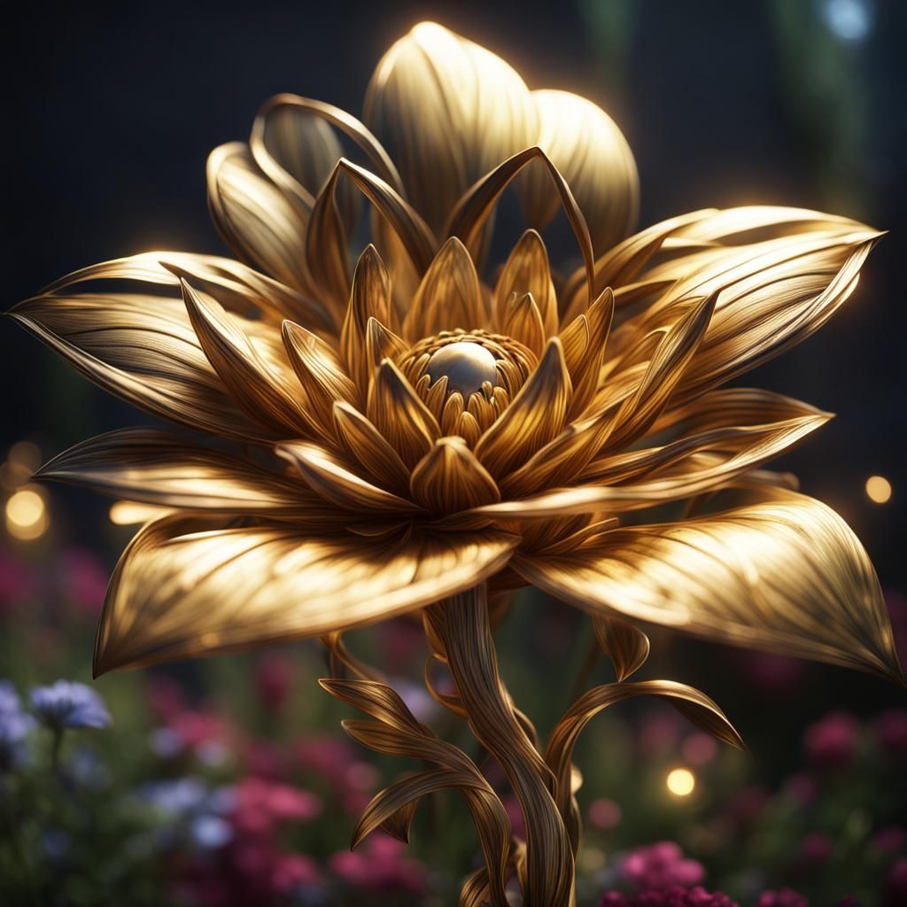 Magic Golden Flower Fantasy Concept Art