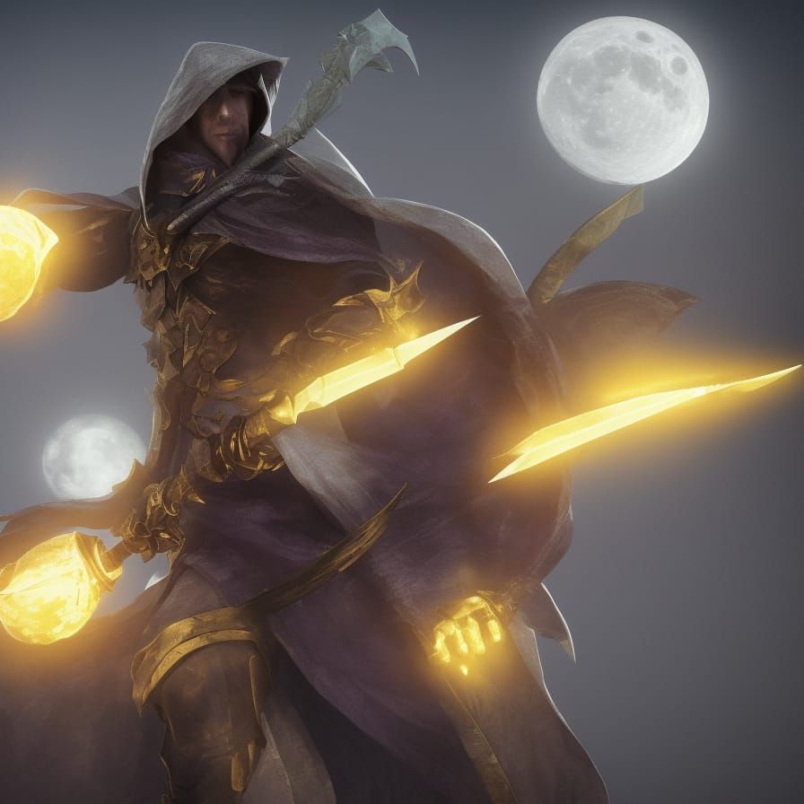 Arabian Dark Fantasy Rogue with Glowing Daggers