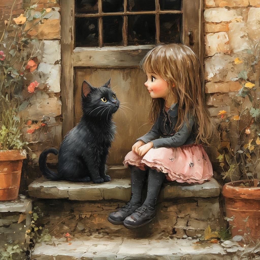 Bedtime Story: The Little Girl and the Black Cat