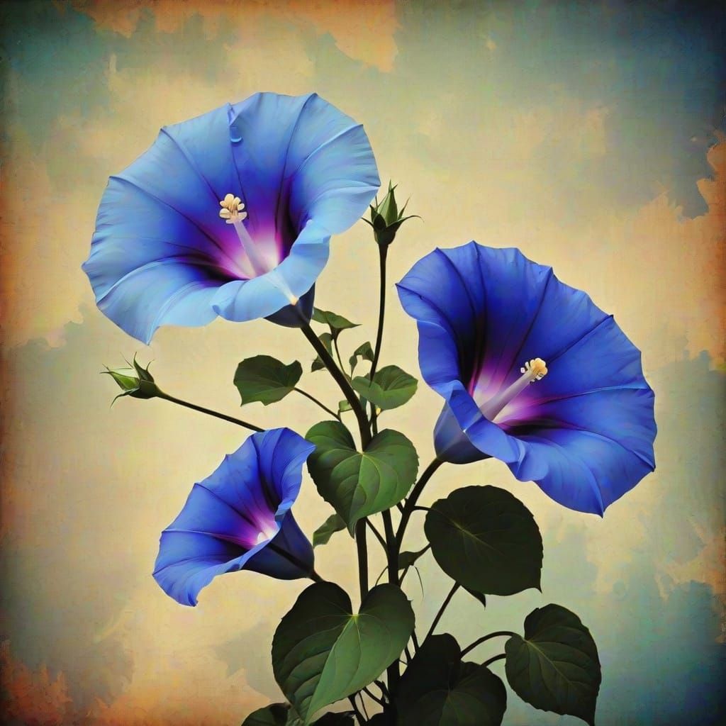 Sinister Grunge: Abstract Morning Glory Composition