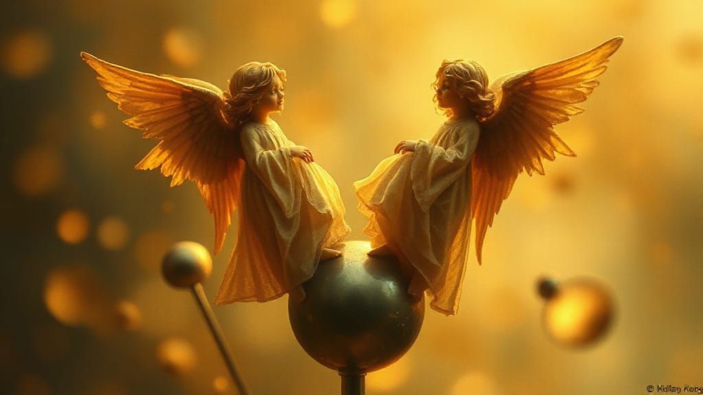 Angels Dancing in Soft, Golden Light