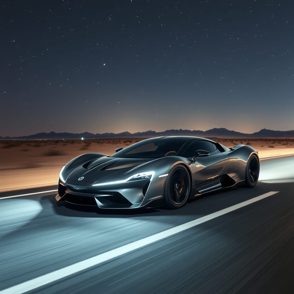Futuristic Supercar at Night: Professional Photography