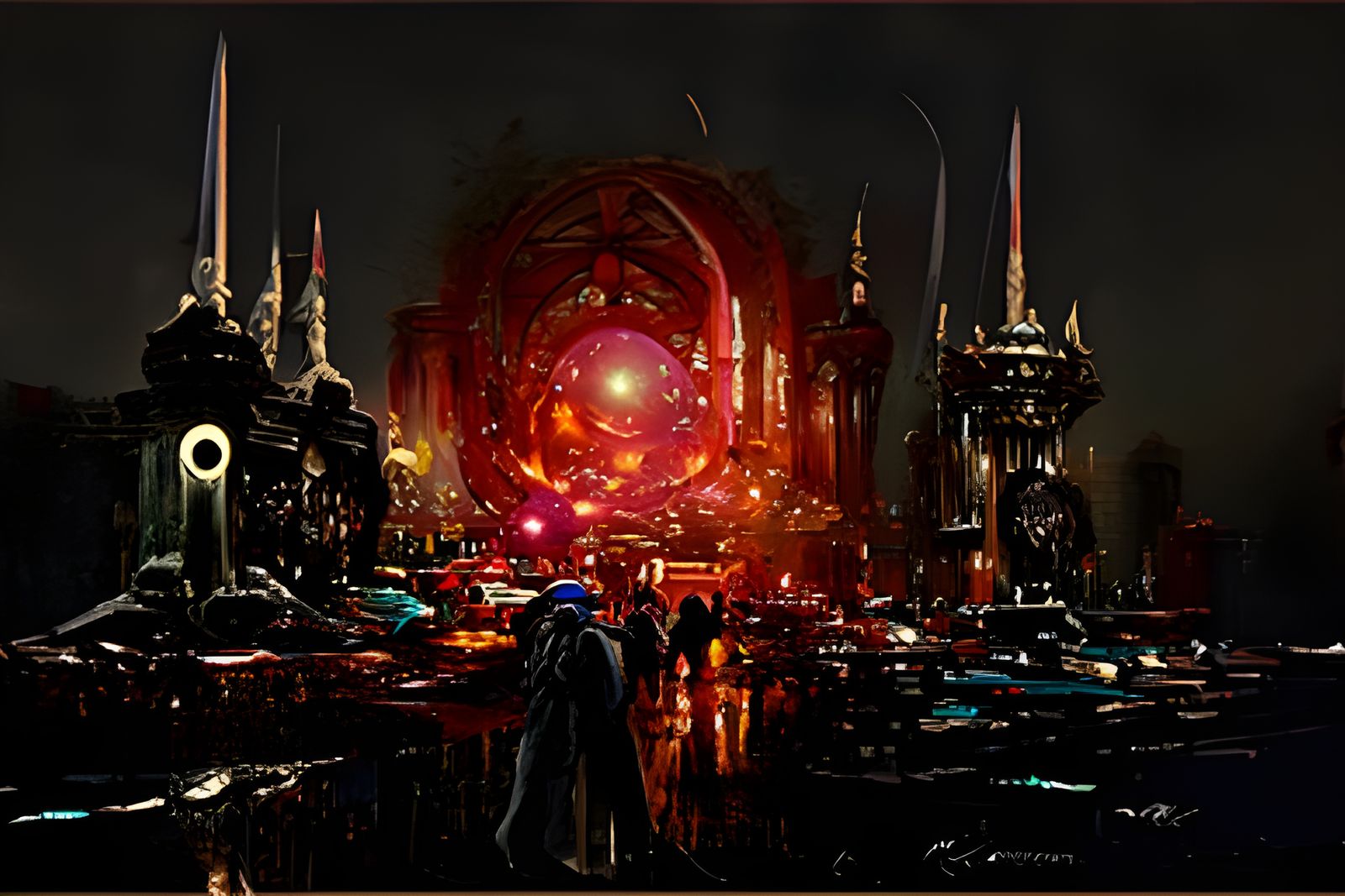 Scary Villainous Nightmare with Geometric Cosmic Elements