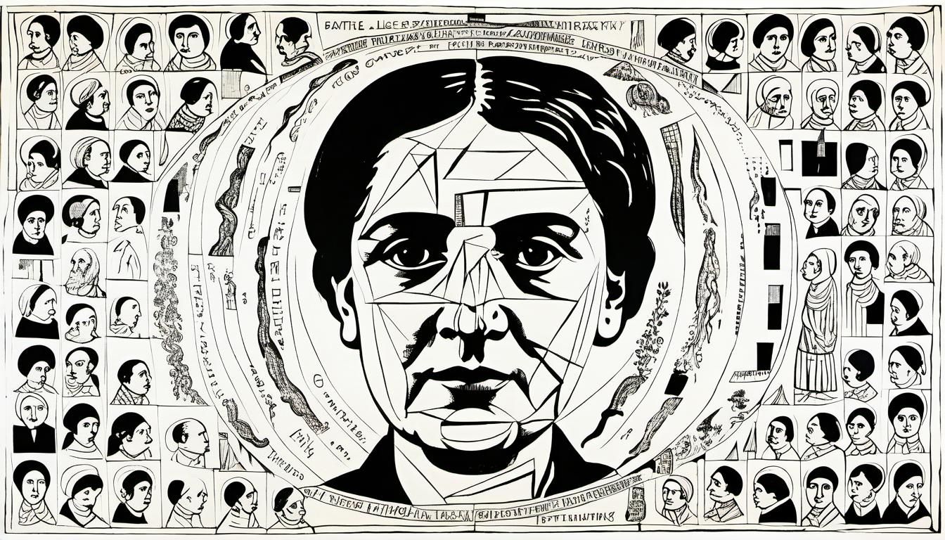 Woman's Portrait with Vignettes in Surreal Style