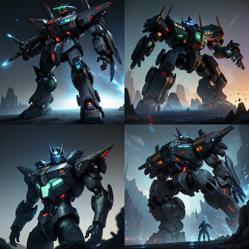 Cybertronian Battleship Robot in Futuristic Sci-Fi Style