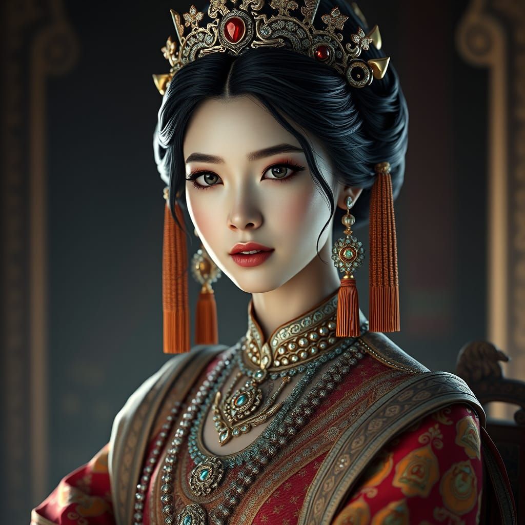 Elegant Princess Portrait in Hyper-Realistic Style