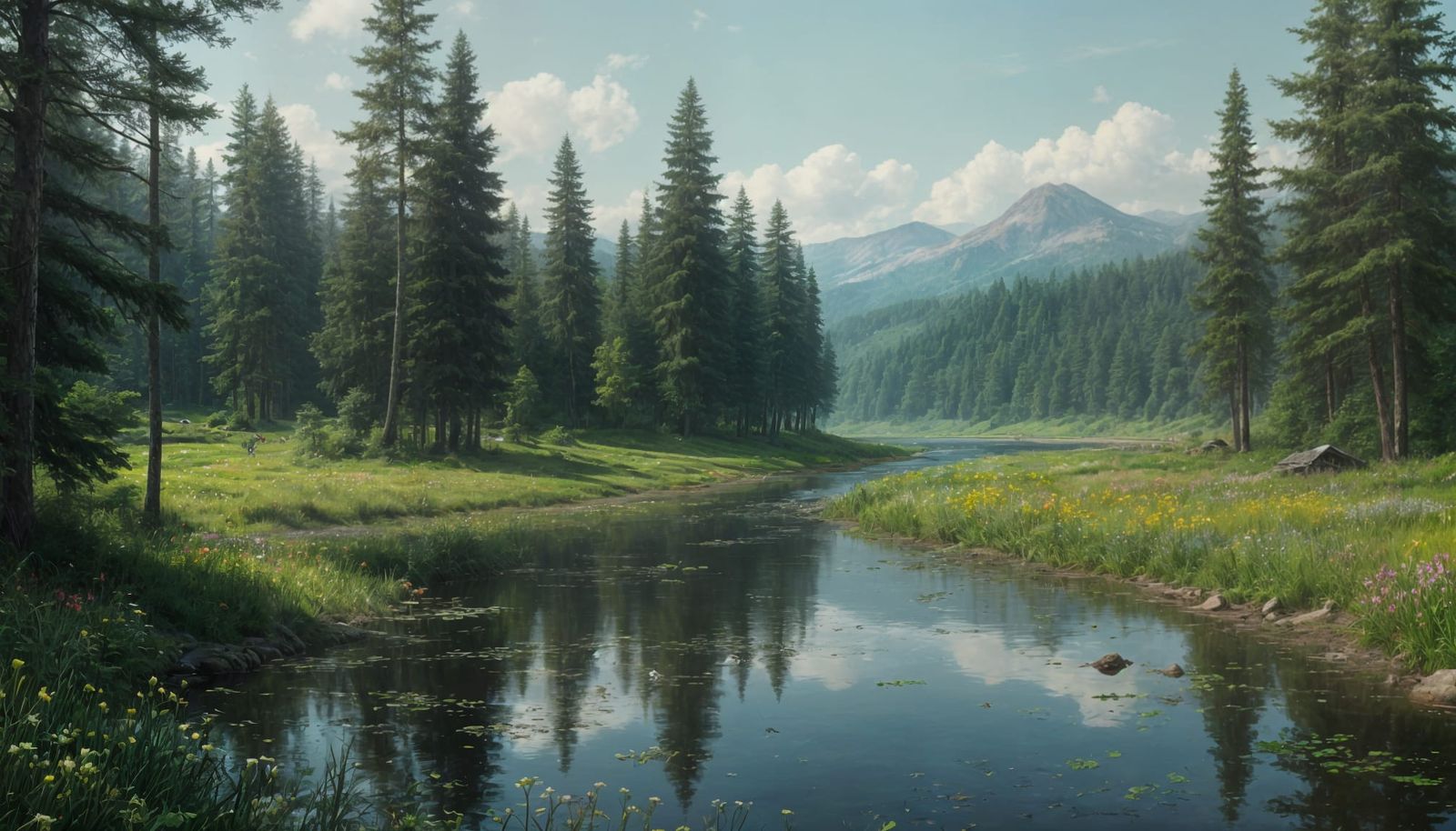 Serenely Rolling Hills and Winding Rivers