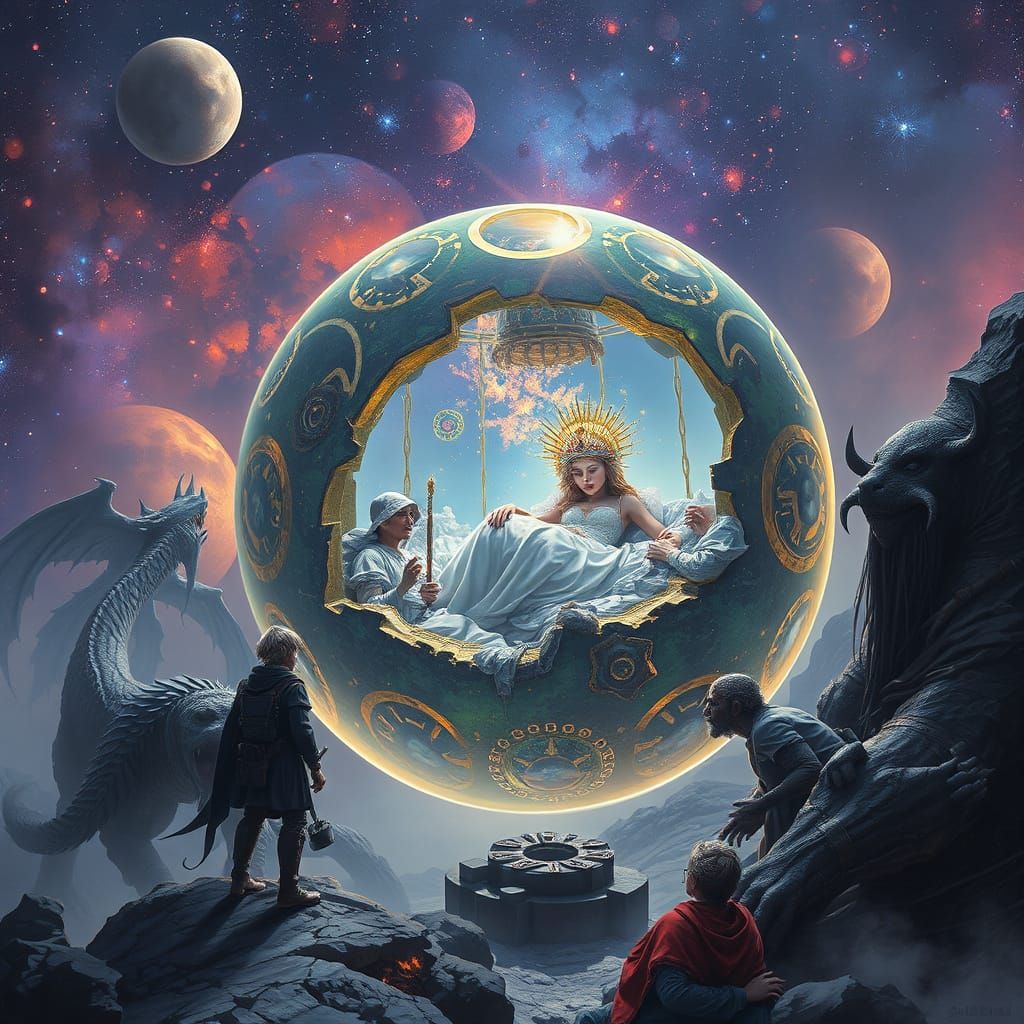 A fairytale sleeping princess from a lost star kingdom