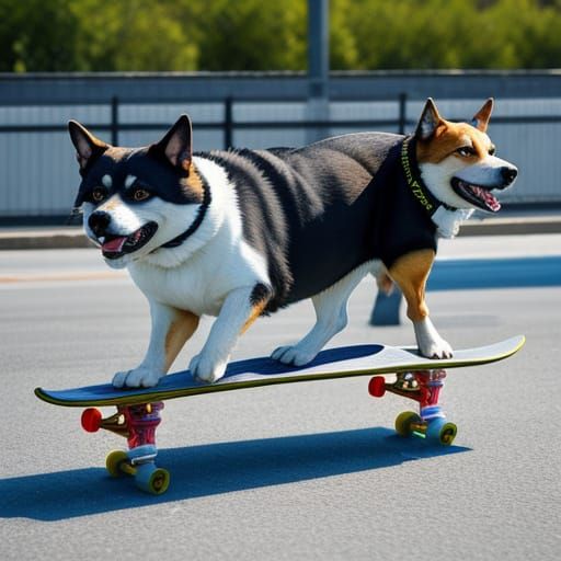 Cute Canines Shredding on Skateboards