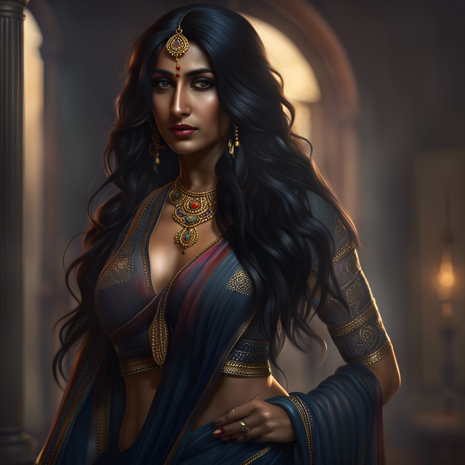 Beautiful Indian Woman in Saree at Gala