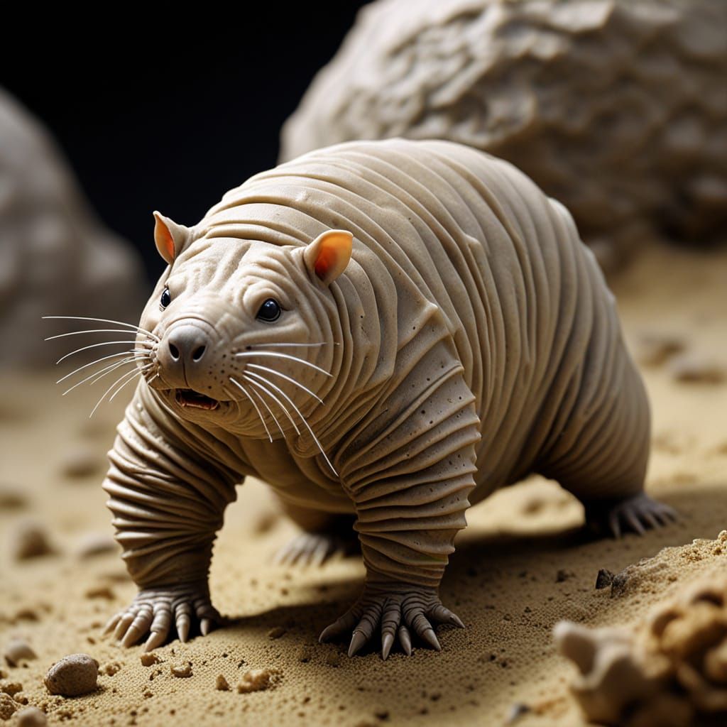 Cyberpunk Wombat Creature in Ultra-Detailed Macro