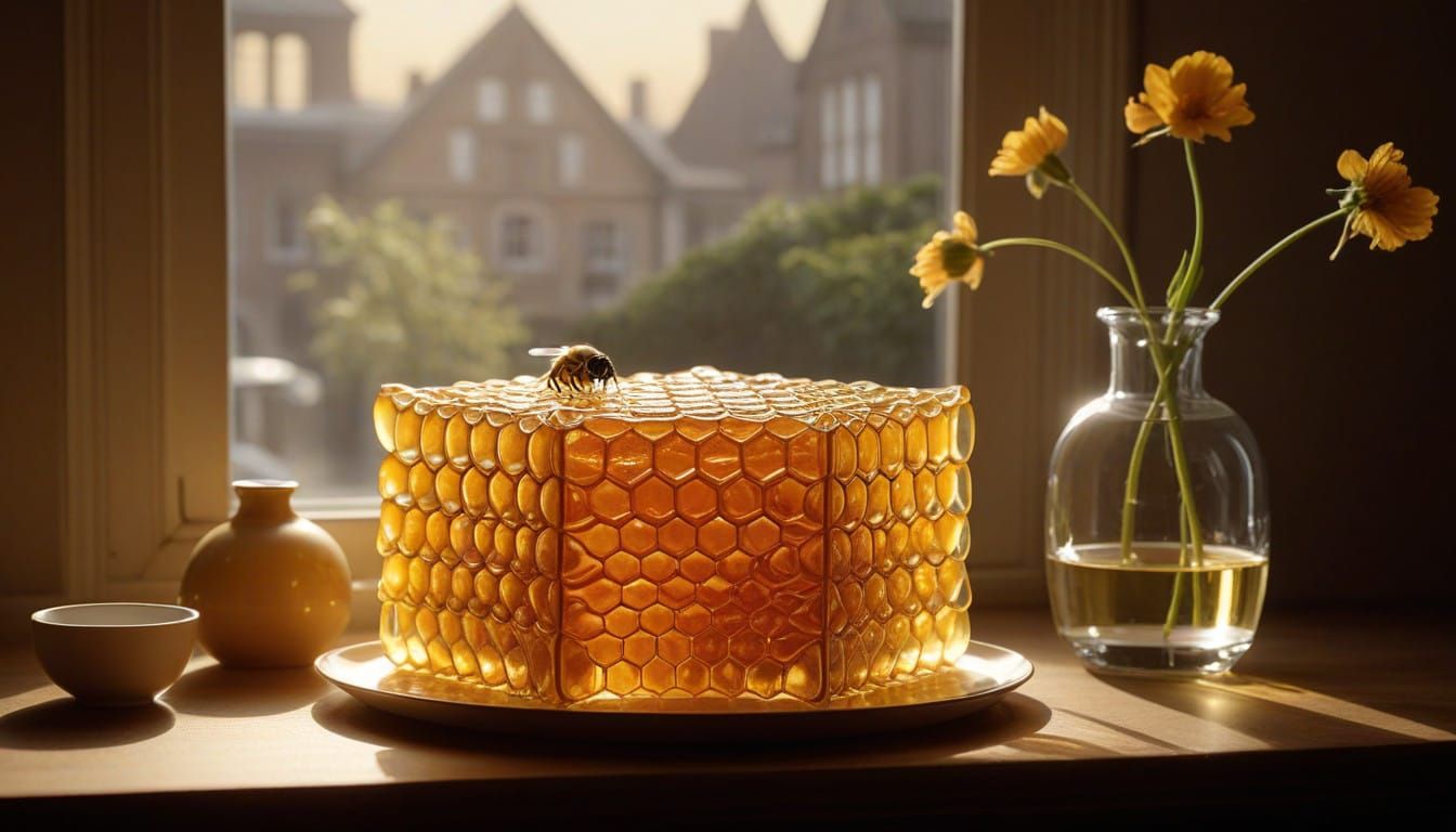 Hexagonal Patterns in Honeycomb Close-Up