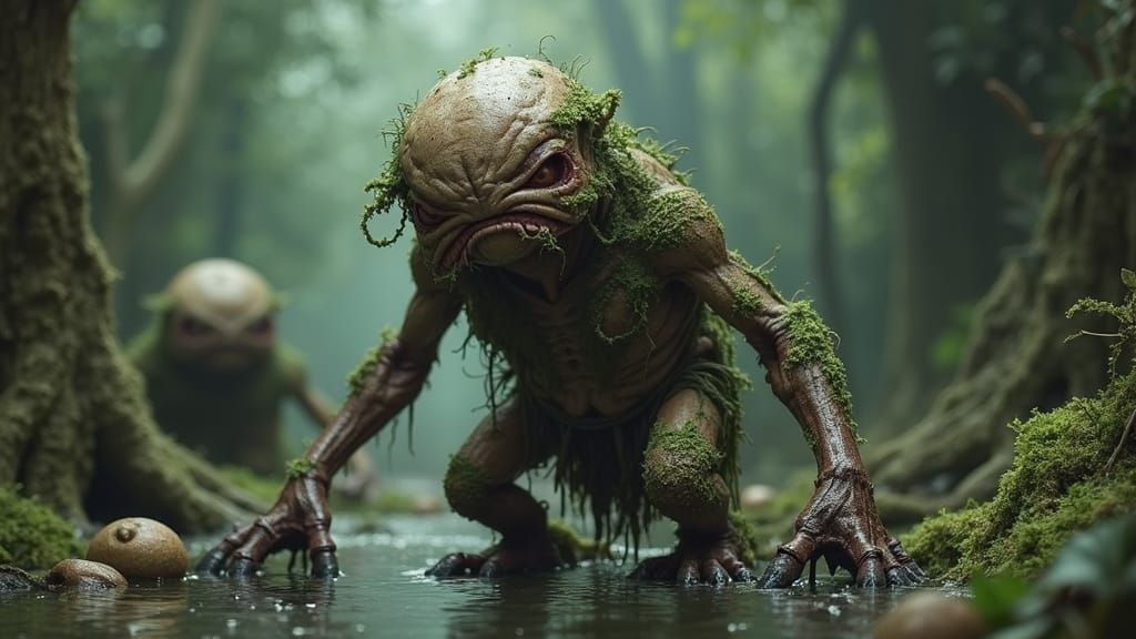 Grotesque Bunion Creature in Mossy Swamp