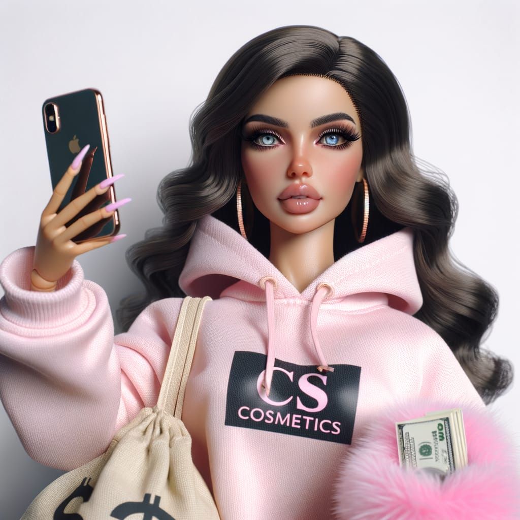 Hyper-Realistic Latina Doll in Pink Tracksuit