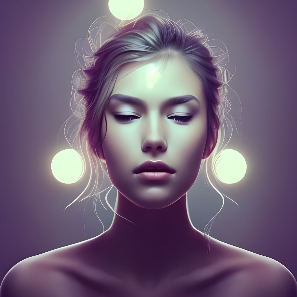 Attractive Woman Portrait with Elegant Hair Illustration