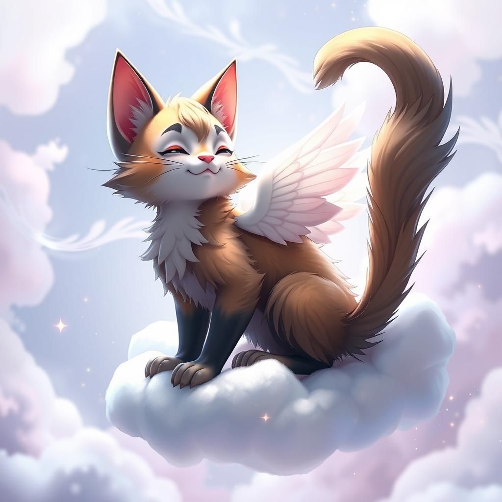 Whimsical Cat Boy in Dreamlike Fantasy