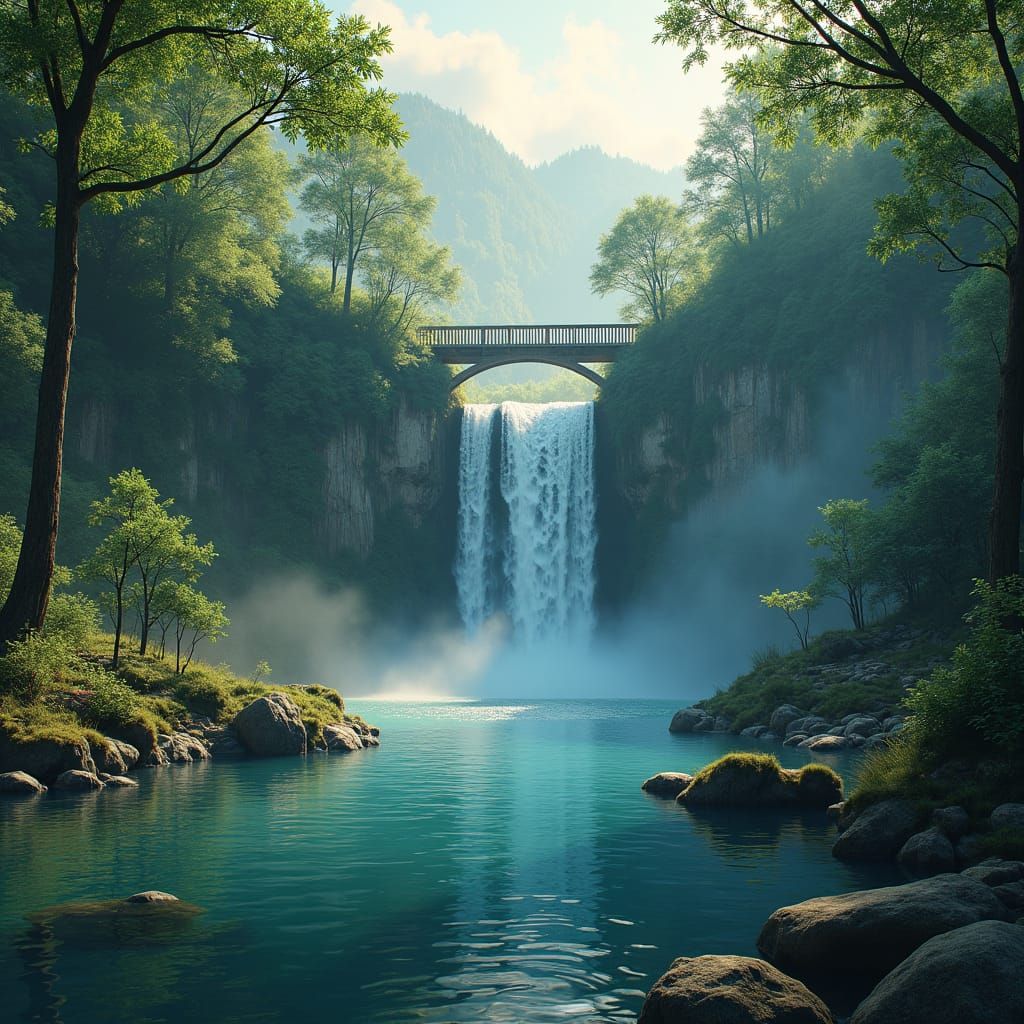 Savica Waterfalls in Slovenia: Digital Art