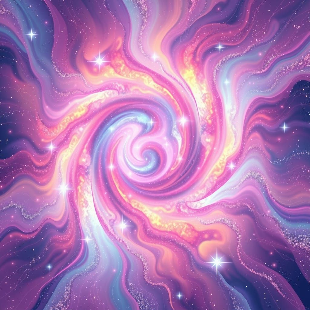 Rainbow Galaxy Vortex in Dreamlike Color Fields
