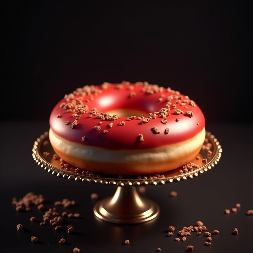Majestic Red Iced Donut, Fantasy Concept Art