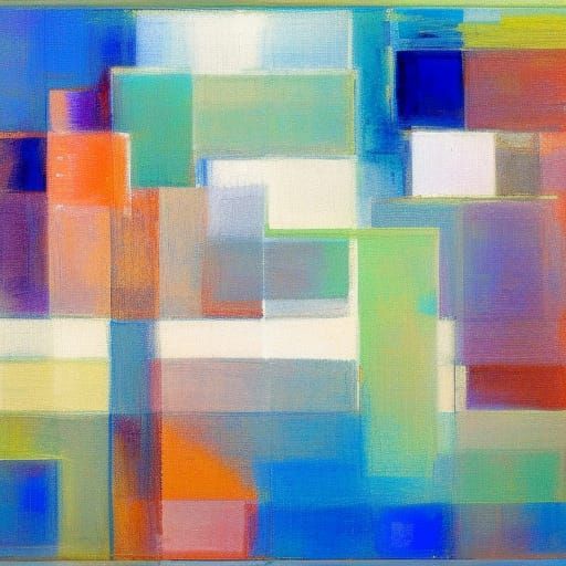 Monotone Impressionist Rectangles Art