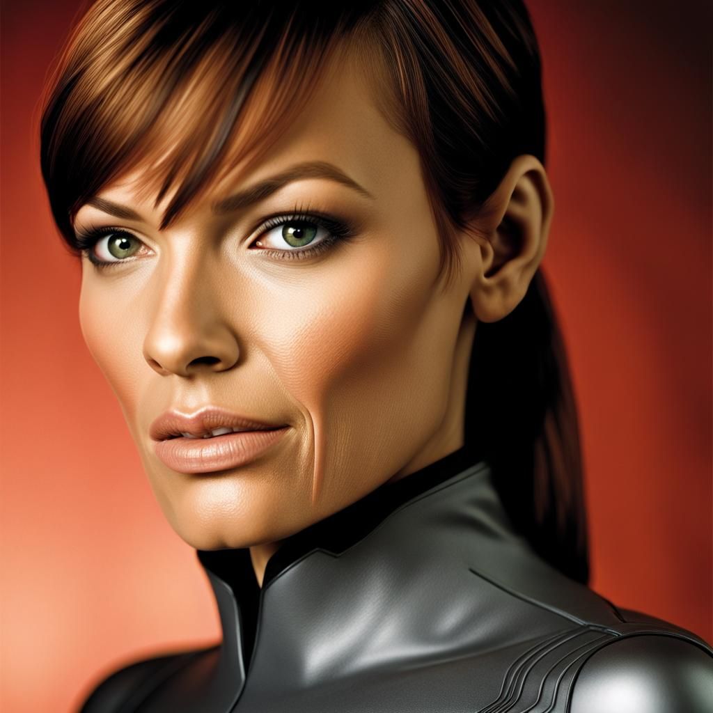 Hyperrealistic Portrait of T'Pol from Star Trek