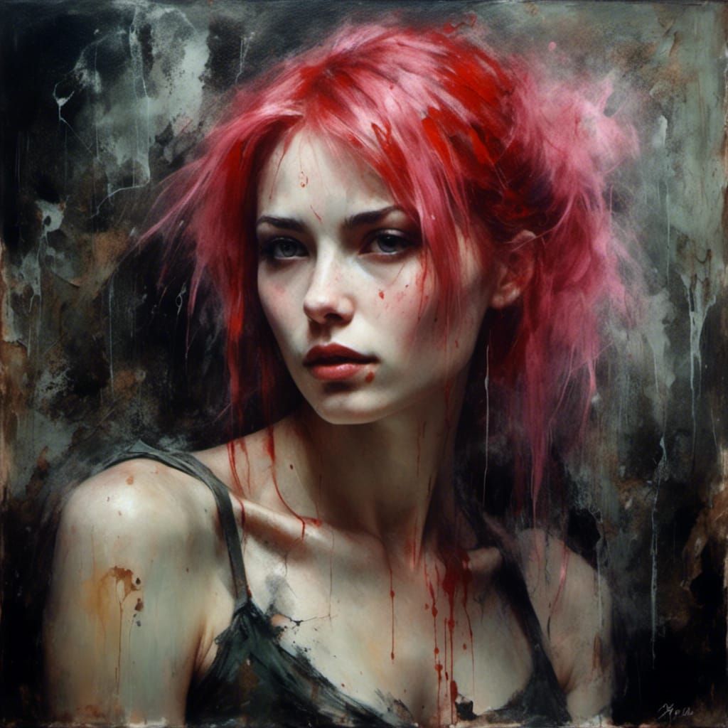 Gothic Swiss Woman Portrait in Oil Painting Style