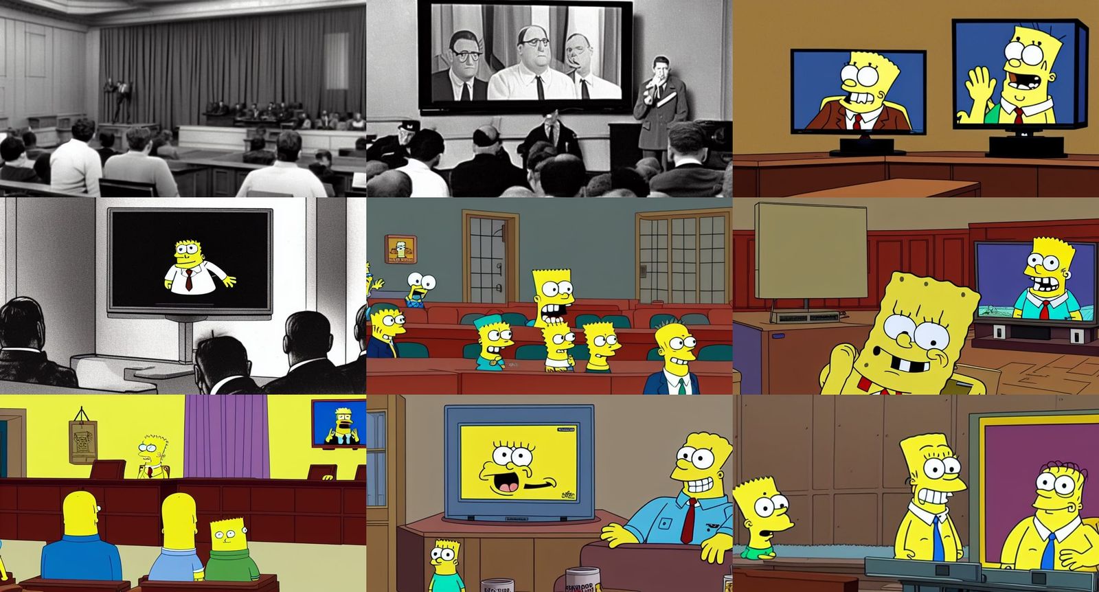 Spongebob Squarepants at Nuremberg Trials on TV
