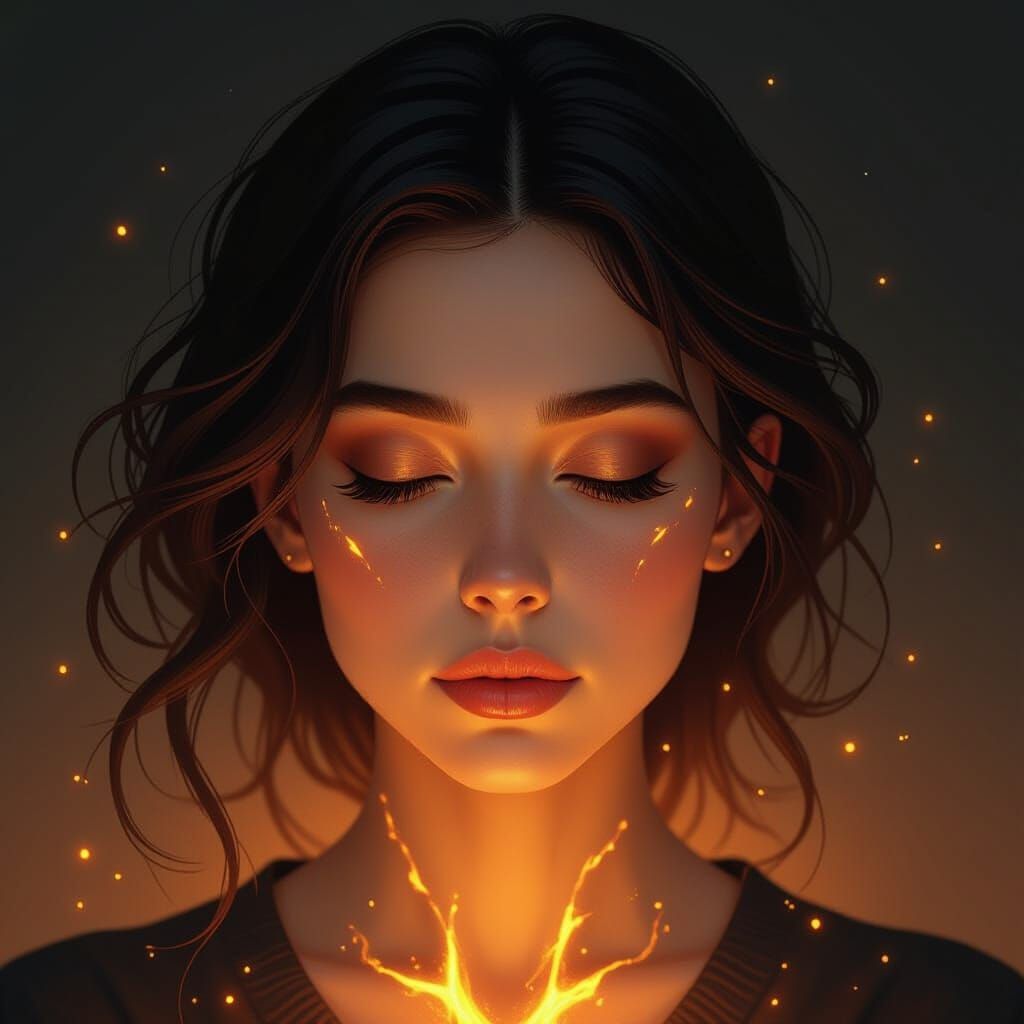 Internal Power Radiating Beneath Skin, Concept Art Style