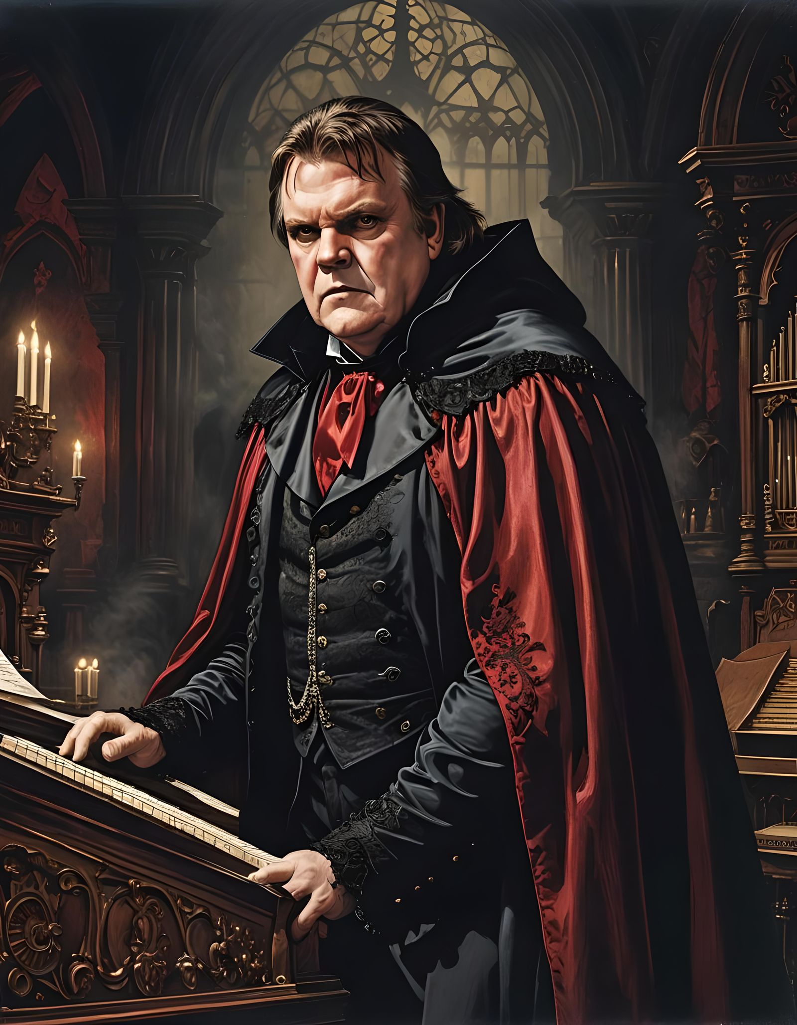 Victorian Vampire Portrait in Gothic Style