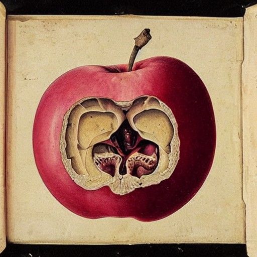 17th Century Apple Dissection with Dermoid Cyst
