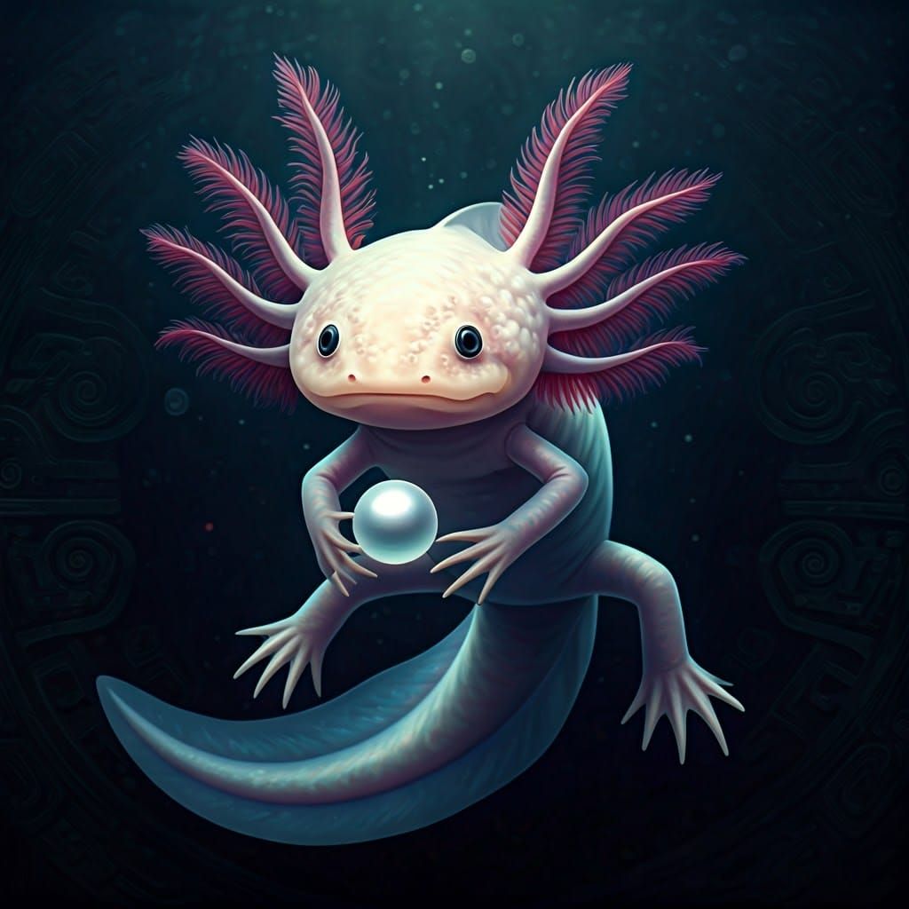 Enchanted Axolotl with Pearl