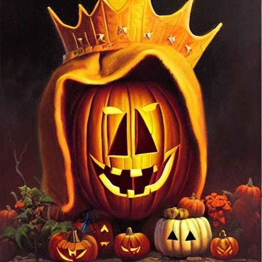 Halloween King Portrait in Oil Painting Style