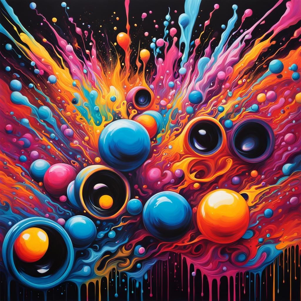 Colorful Graffiti Art with Intense Lighting