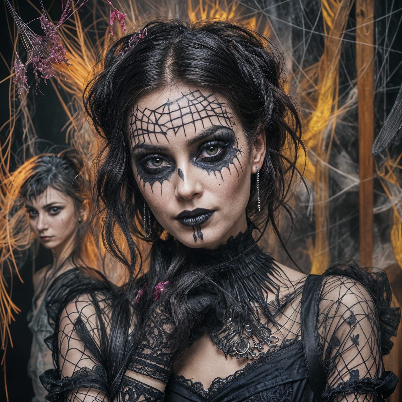 Ethereal Gothic Woman: Beauty and Horror