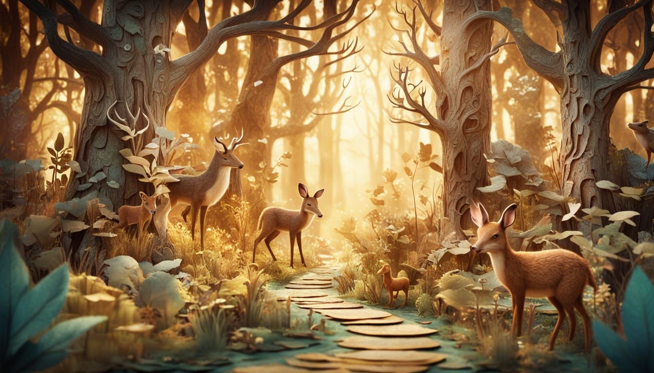 Paper Play. A magical forest.