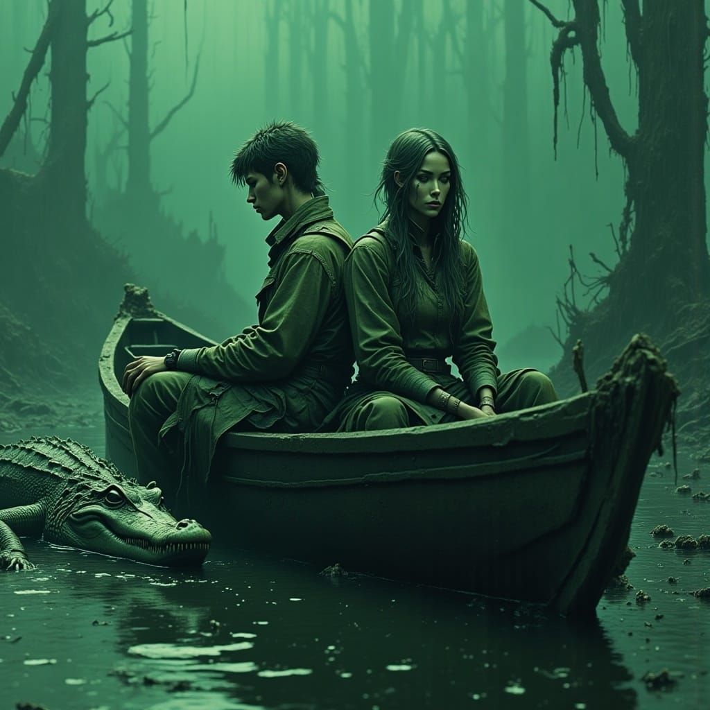 Eerie Swamp Encounter with Alligator