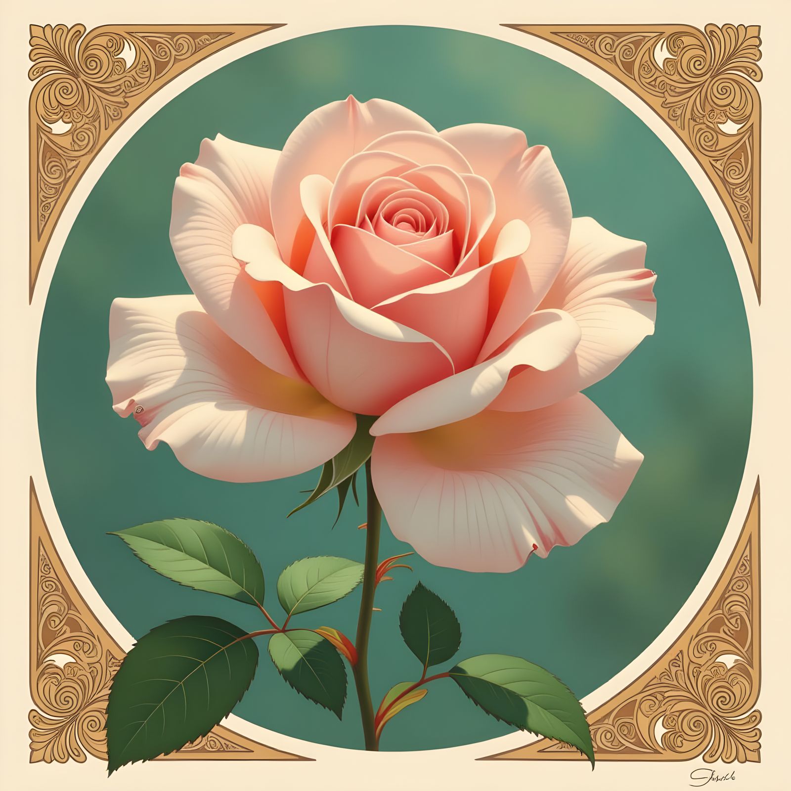 Moonlit Rose in the Dark