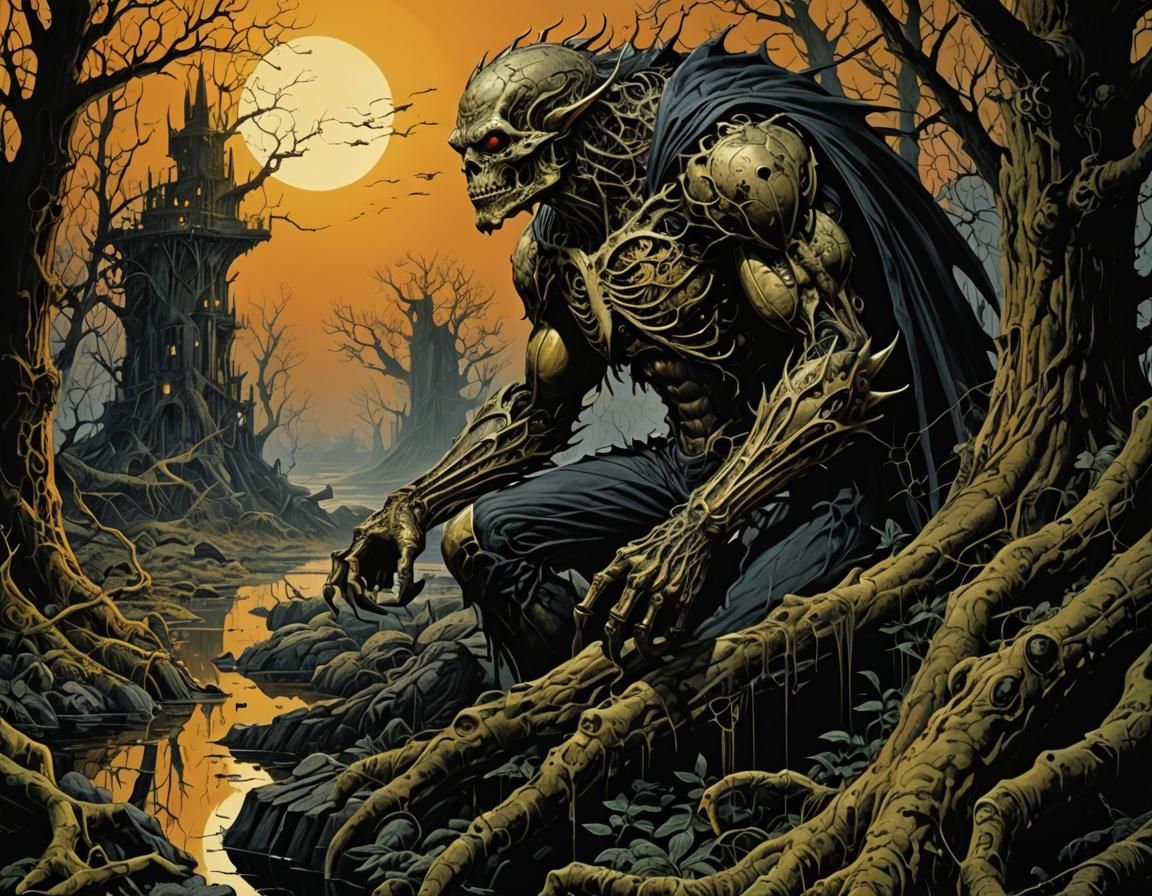 Dark Dreamscape in Hypermodern Style