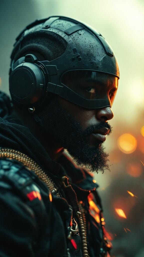 Cinematic Film Still of Man with Domino Mask