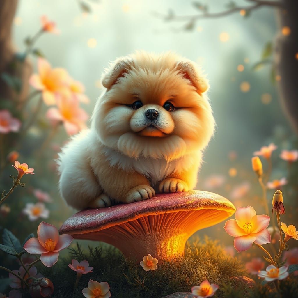 Enchanted Chow Chow in Whimsical Wonderland