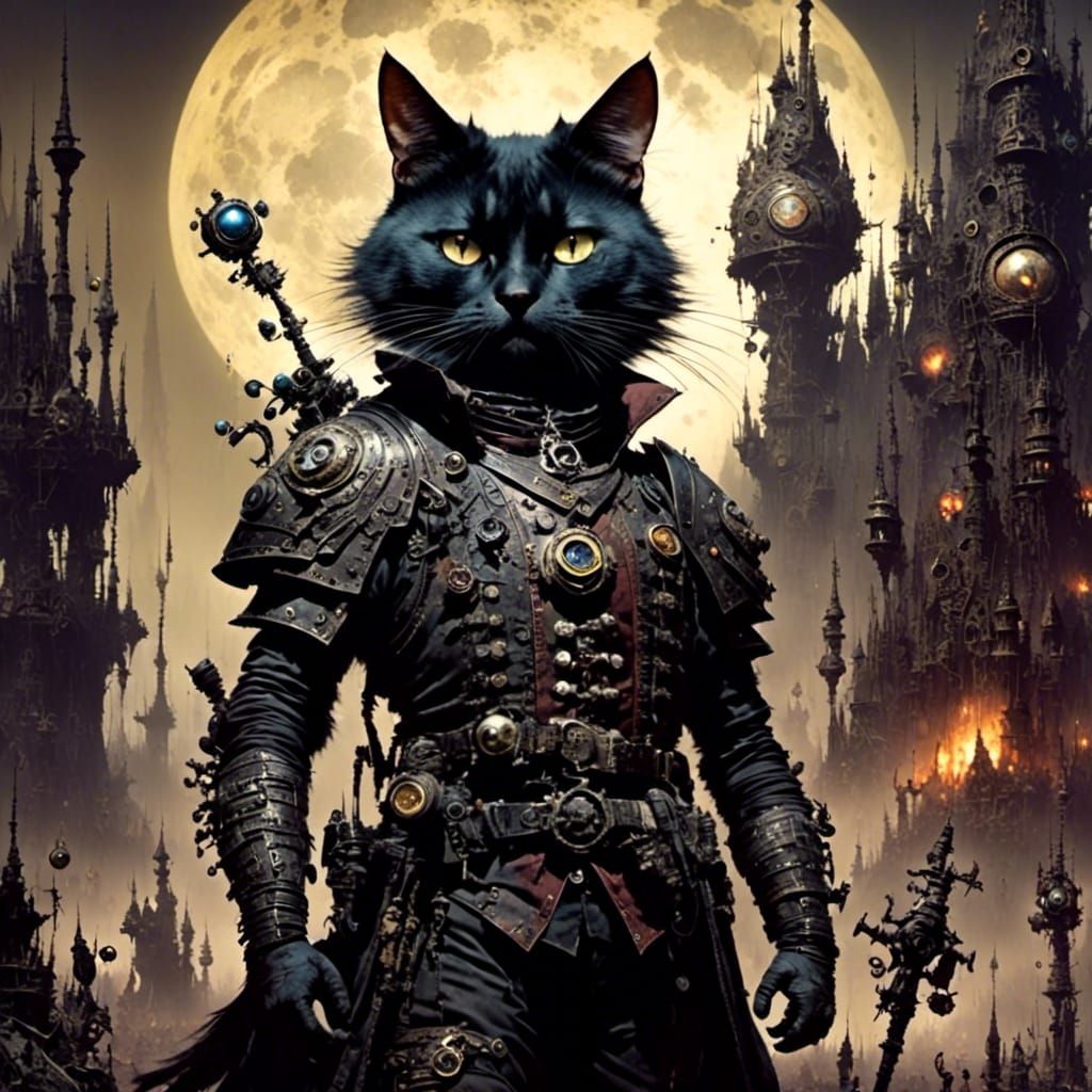 Heroic Anthro Cat as Digital Masterpiece