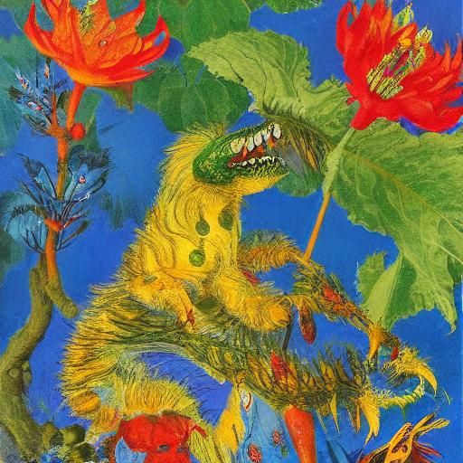 Mythical Creature Singing: A Fusion of Art Styles