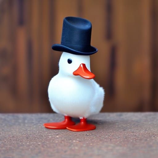 Cute Duck in Tophat, Disney Style