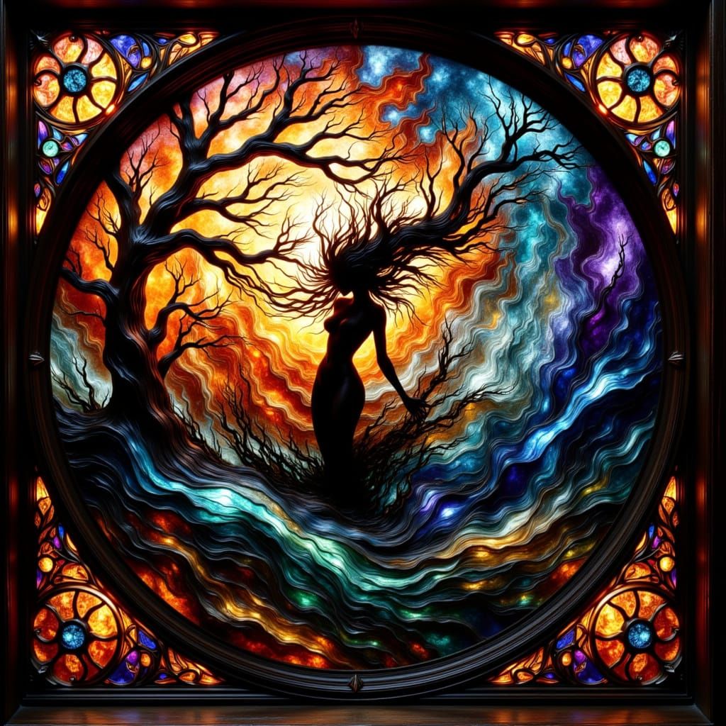 Stained Glass Essence of Inner Earth and Spiritual War