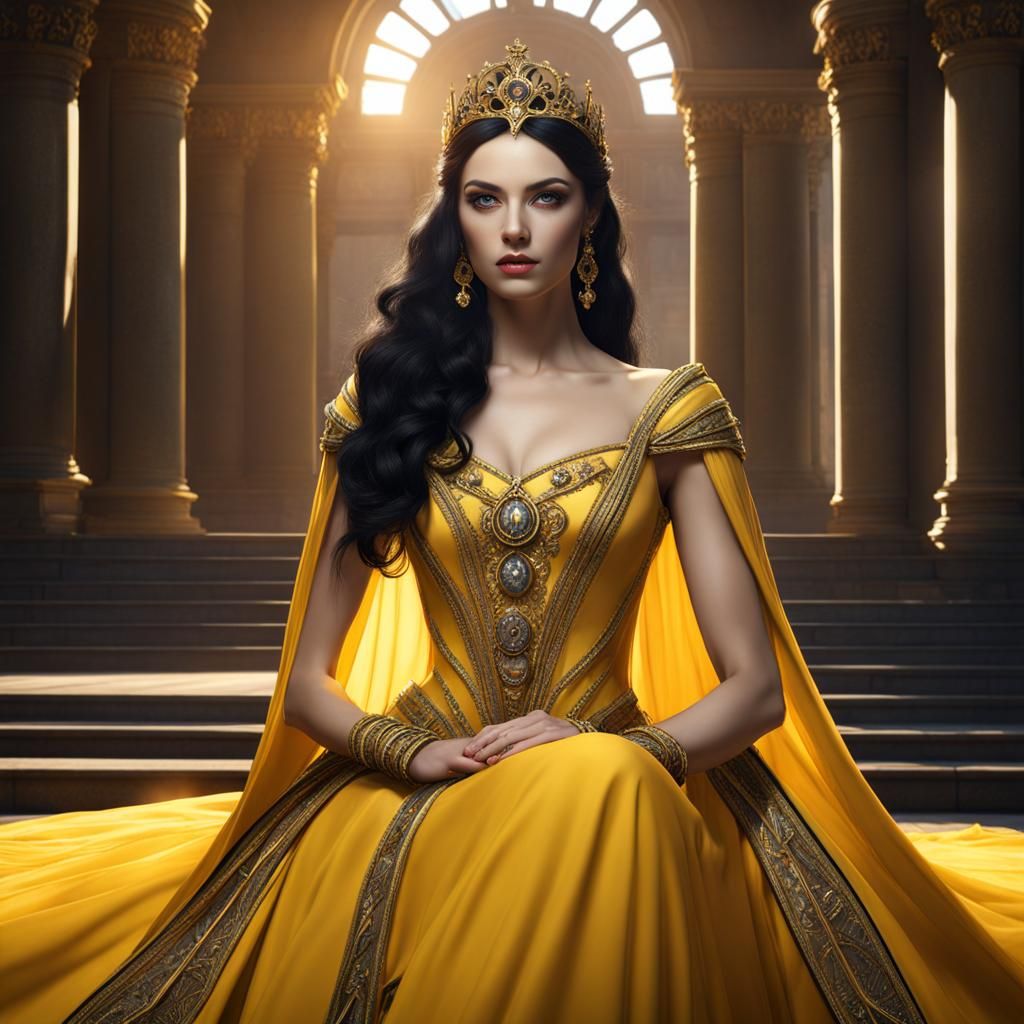 Princess in Yellow Gown: Fantasy Concept Art