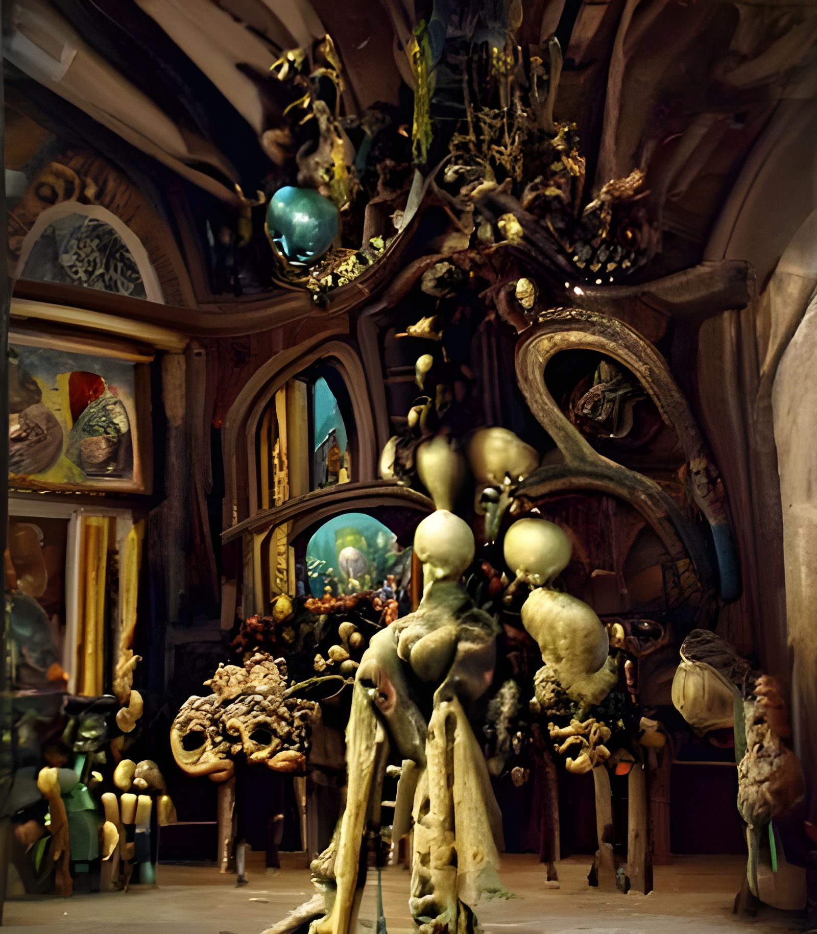 Vintage Gothic Interior Inspired by Dark Fantasy Art