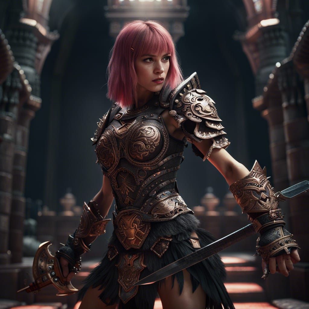 Lisa Blackpink as Barbarian Warrior in Colosseum